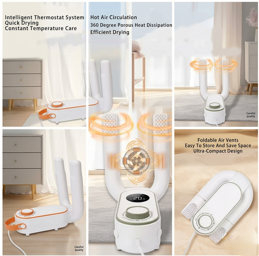 Electric Shoe Dryer with Heat Control – Portable Shoe Deodorizer & Quick Drying Device